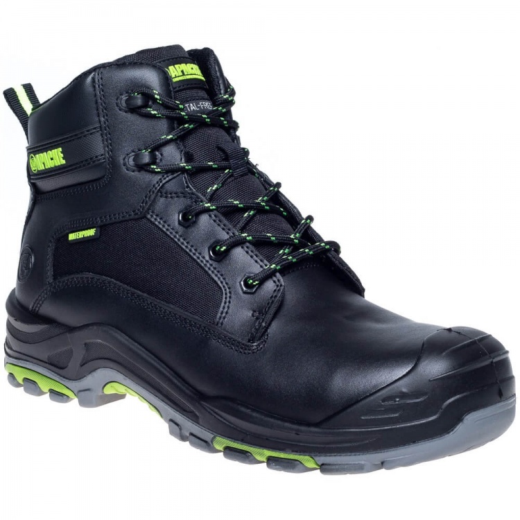 Apache ATS Dakota PU Rubber Waterproof Non Metallic S3 WR HRO SRC Boot Black